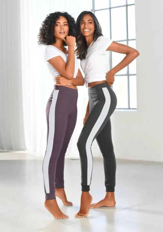 Homewear-Leggings|Arizona Leggings Anthrazit-Meliert, Pflaume