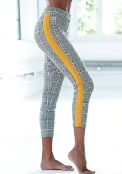 Homewear-Leggings|Bench. 7/8-Leggings Kariert-Curry