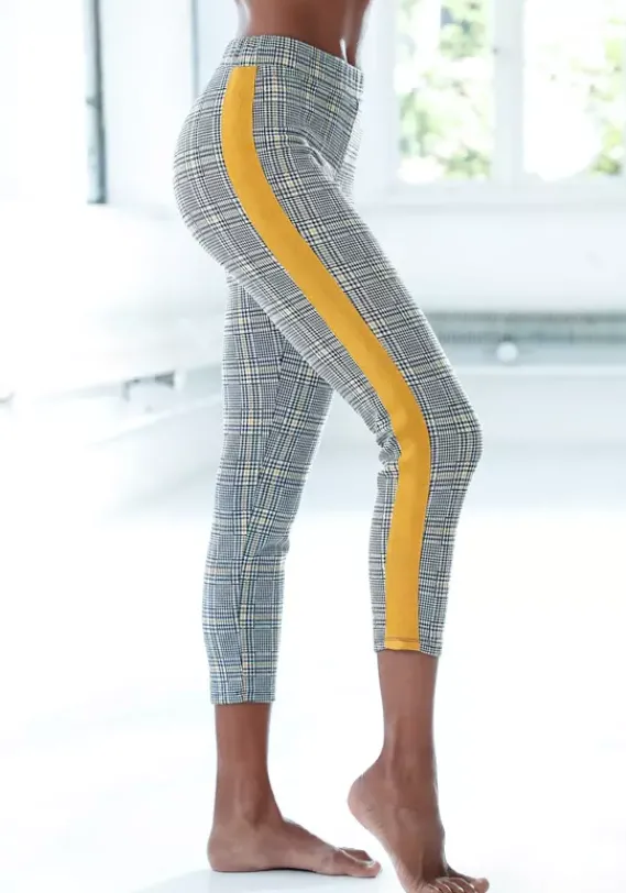 Homewear-Leggings|Bench. 7/8-Leggings Kariert-Curry