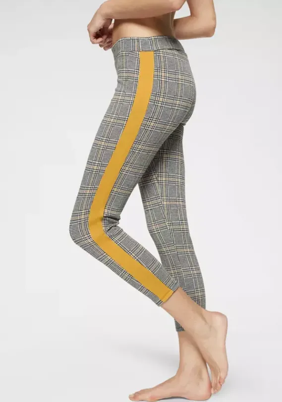 Homewear-Leggings|Bench. 7/8-Leggings Kariert-Curry