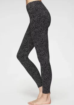 Homewear-Leggings|H.I.S Leggings Schwarz-Bedruckt, Schwarz-Uni