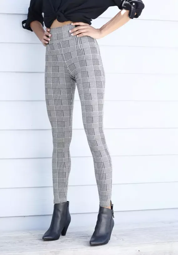 Homewear-Leggings|Buffalo Leggings Schwarz-Weis