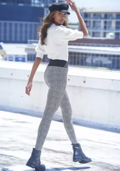 Homewear-Leggings|Buffalo Leggings Schwarz-Weis