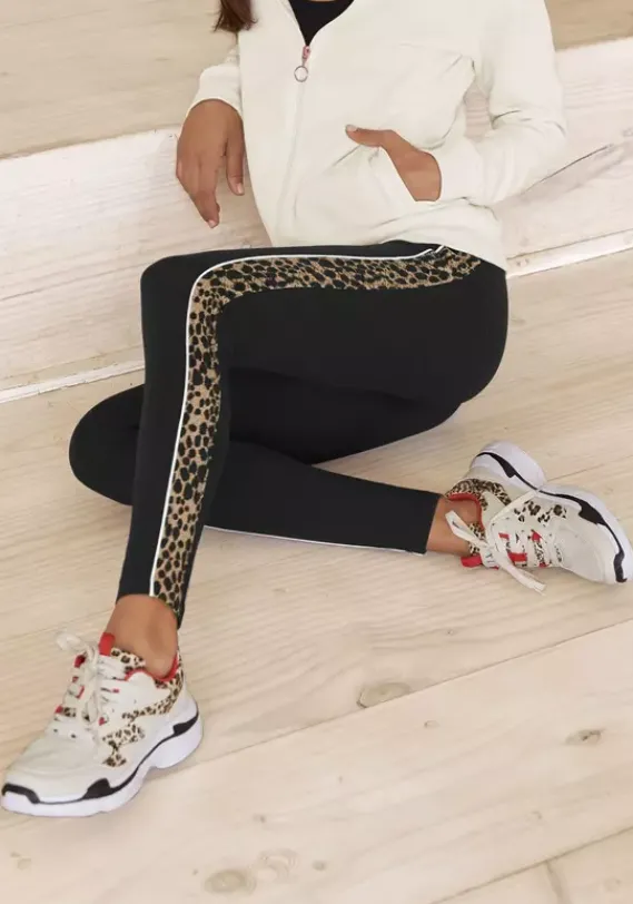 Homewear-Leggings|Buffalo Leggings Schwarz-Gemustert