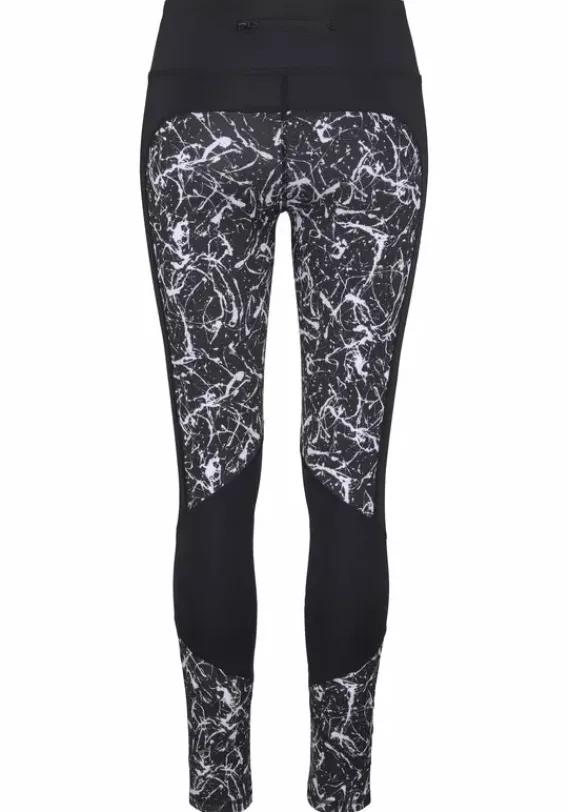 Relaxhosen|LASCANA ACTIVE Leggings"Splash" Schwarz-Marmoriert-Weis