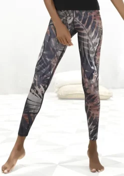 Relaxhosen|LASCANA ACTIVE Leggings"Tropical" Gemustert-Braun-Beige-Grau