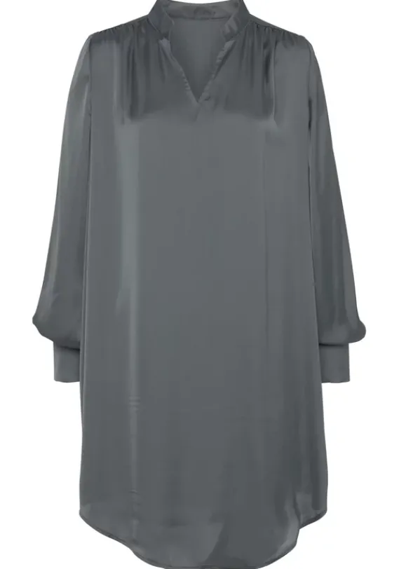 Blusen|LASCANA Longbluse Dunkelgrau