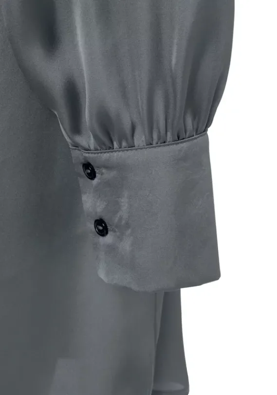 Blusen|LASCANA Longbluse Dunkelgrau