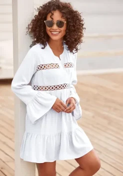 Blusen|LASCANA Longbluse Offwhite