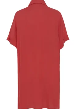 Blusen|LASCANA Longbluse Korallrot