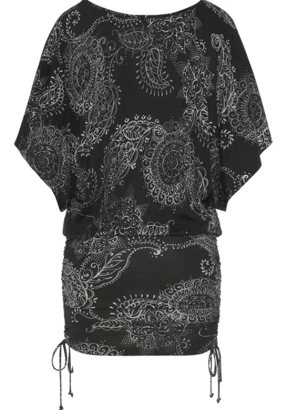 Damenshirts|Vivance Longshirt Schwarz-Weis Bedruckt