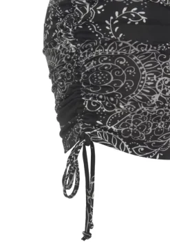 Damenshirts|Vivance Longshirt Schwarz-Weis Bedruckt