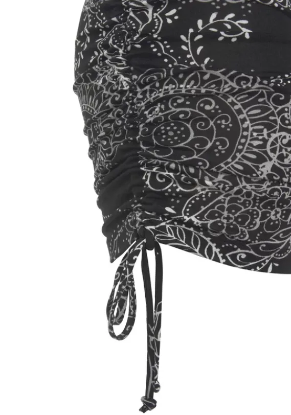 Damenshirts|Vivance Longshirt Schwarz-Weis Bedruckt