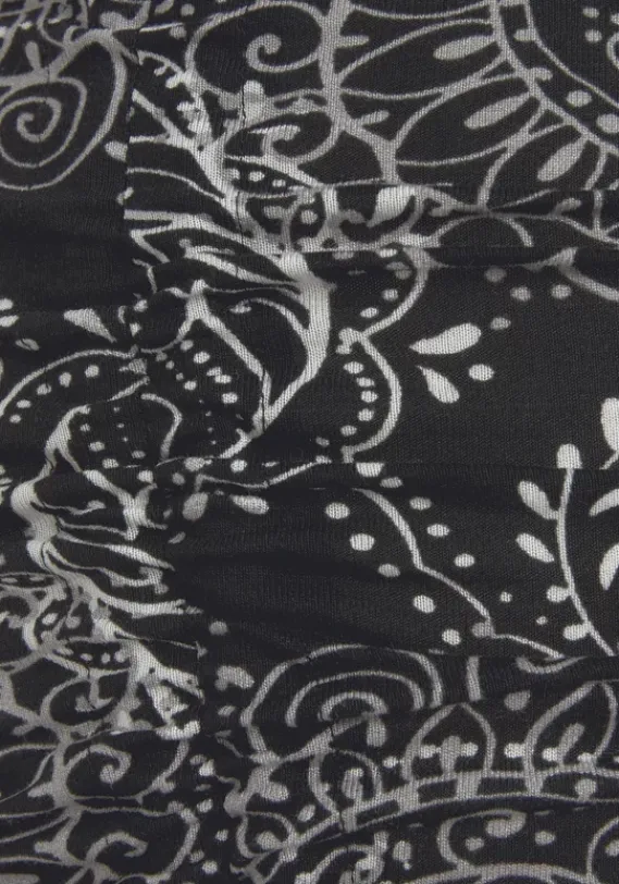 Damenshirts|Vivance Longshirt Schwarz-Weis Bedruckt