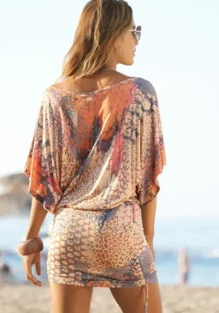 Damenshirts|Buffalo Longshirt Orange-Bedruckt