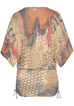 Damenshirts|Buffalo Longshirt Orange-Bedruckt