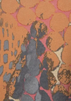 Damenshirts|Buffalo Longshirt Orange-Bedruckt