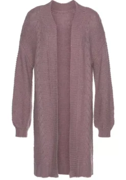 Jacken & Mantel|LASCANA Longstrickjacke Dunkelrose