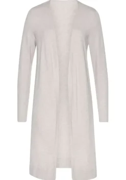 Jacken & Mantel|LASCANA Longstrickjacke Beige-Meliert