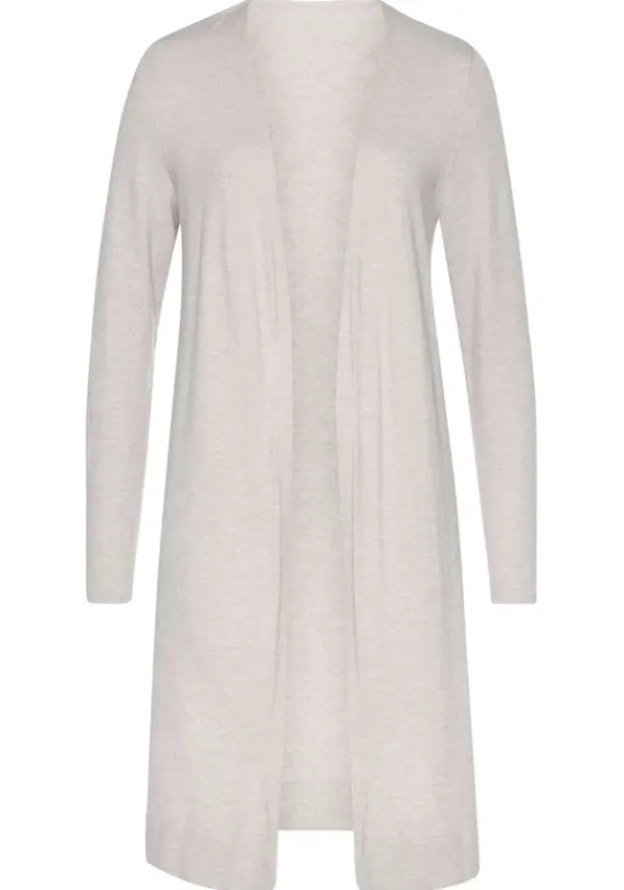 Jacken & Mantel|LASCANA Longstrickjacke Beige-Meliert