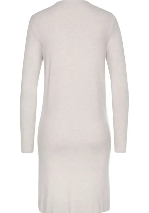 Jacken & Mantel|LASCANA Longstrickjacke Beige-Meliert