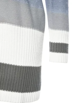 Jacken & Mantel|LASCANA Longstrickjacke Blau-Creme-Grau