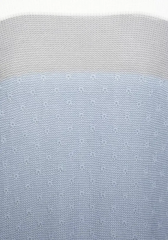 Jacken & Mantel|LASCANA Longstrickjacke Blau-Creme-Grau