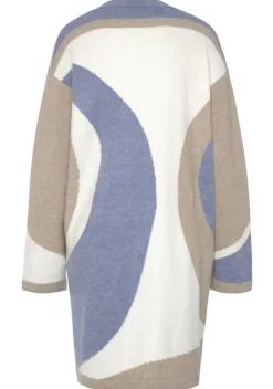 Jacken & Mantel|LASCANA Longstrickjacke Creme-Beige-Blau