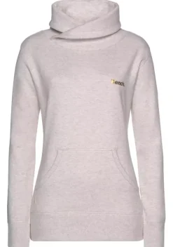 Damenshirts|Bench. Longsweatshirt"Mit Stehkragen In Layeroptik" Beige-Meliert