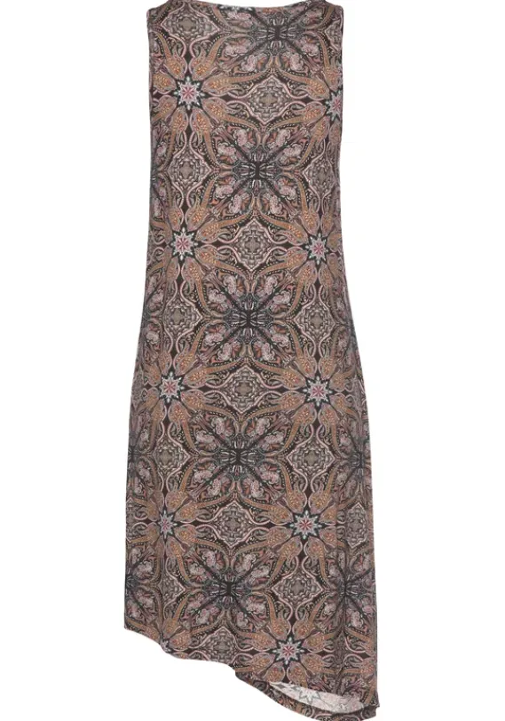 Damenshirts|Beachtime Longtop Braun-Bedruckt, Schwarz