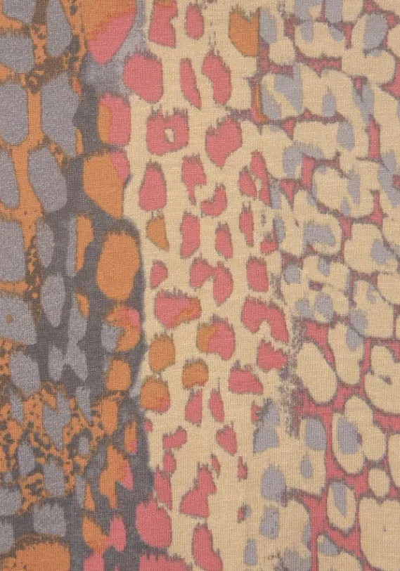 Maxikleider|Buffalo Maxikleid Orange-Blau-Bedruckt