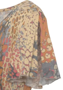 Maxikleider|Buffalo Maxikleid Orange-Blau-Bedruckt