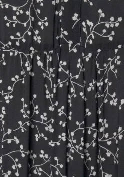 Strandkleider|LASCANA Maxikleid Schwarz-Creme-Bedruckt