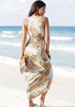 Maxikleider|LASCANA Maxikleid Weis-Multicolor-Bedruckt
