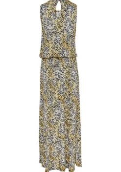 Maxikleider|s.Oliver Maxikleid Schwarz-Gelb Bedruckt