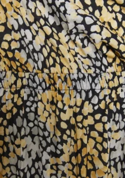 Maxikleider|s.Oliver Maxikleid Schwarz-Gelb Bedruckt