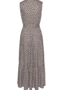 Maxikleider|Vivance Maxikleid Taupe-Creme Bedruckt