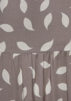Maxikleider|Vivance Maxikleid Taupe-Creme Bedruckt