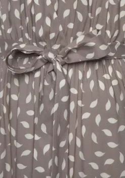 Maxikleider|Vivance Maxikleid Taupe-Creme Bedruckt