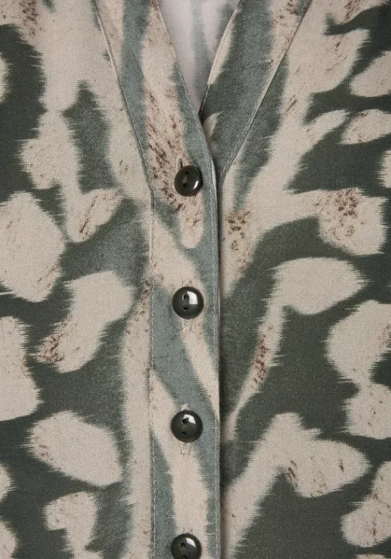 Strandkleider|LASCANA Maxikleid Grun-Taupe-Bedruckt