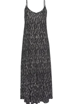 Maxikleider|s.Oliver Maxikleid Schwarz-Beige-Bedruckt