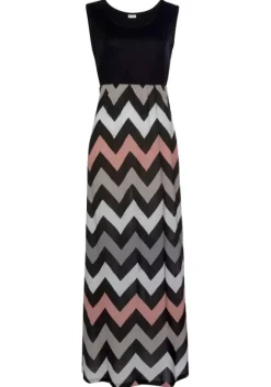 Maxikleider|LASCANA Maxikleid Schwarz-Rose-Creme-Taupe