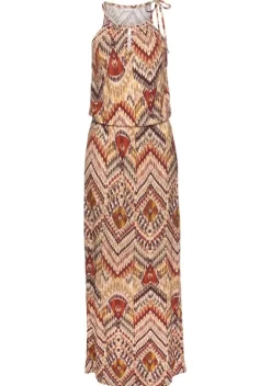 Strandkleider|LASCANA Maxikleid Braun-Bedruckt