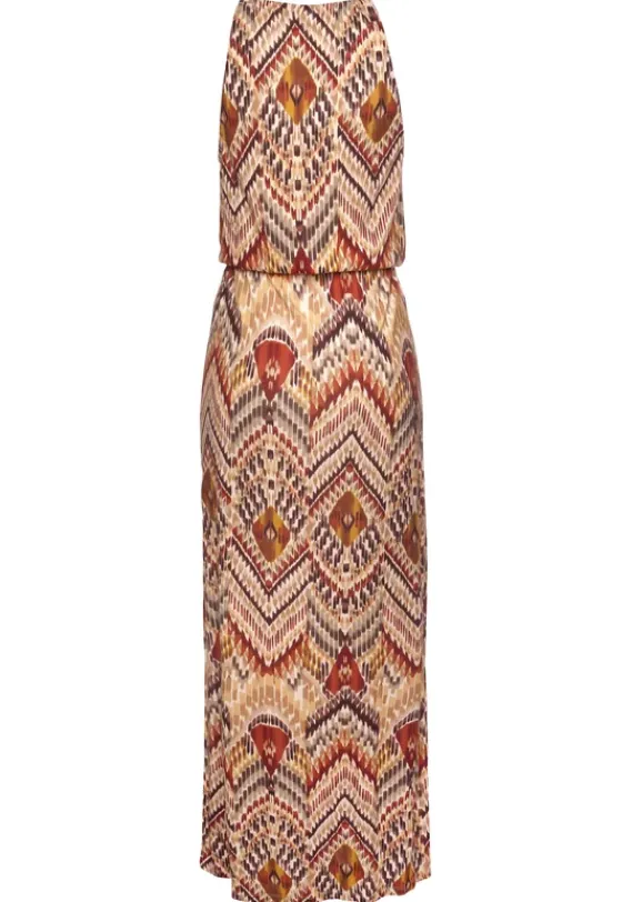 Strandkleider|LASCANA Maxikleid Braun-Bedruckt