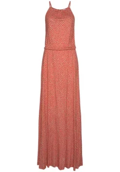 Strandkleider|LASCANA Maxikleid Rot-Taupe-Bedruckt