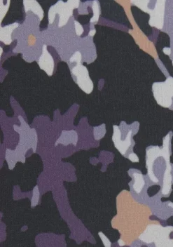 Maxikleider|Vivance Maxikleid Schwarz-Lila Bedruckt