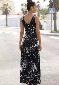 Maxikleider|Vivance Maxikleid Schwarz-Weis-Bedruckt