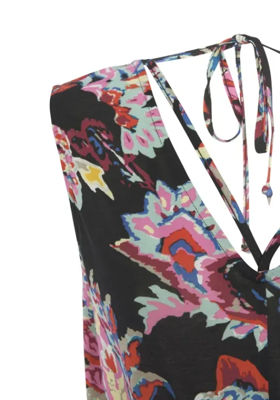 Maxikleider|Buffalo Maxikleid Schwarz-Bunt Bedruckt