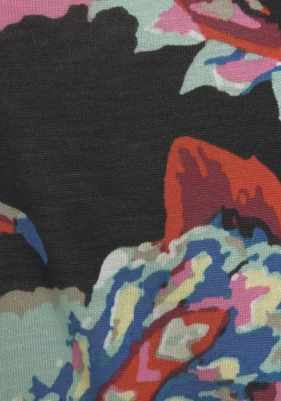 Maxikleider|Buffalo Maxikleid Schwarz-Bunt Bedruckt