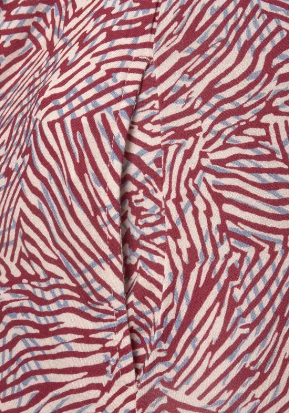 Maxikleider|Vivance Maxikleid Rot-Apricot-Blau Bedruckt